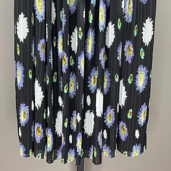 NEW Kenzo Skirt Womens 10 Large black purple floral midi designer - Picture 3 of 14